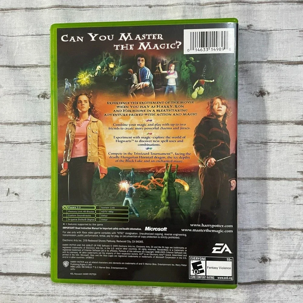 Harry Potter and the Goblet of Fire (Microsoft Xbox, 2005) Instruction Manuel